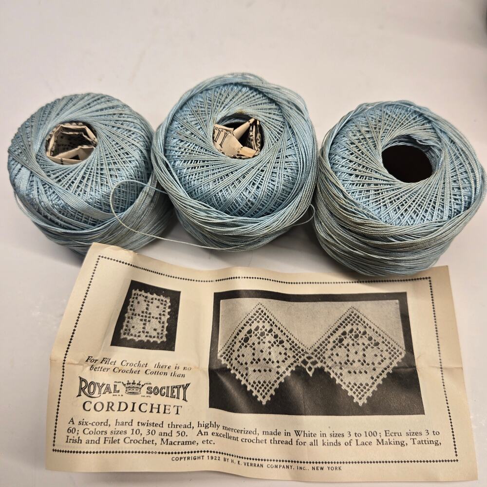 Mixed Lot Vintage Crochet Thread & Embroidery Floss | Blue, Green, Neutral - Picture 11 of 11
